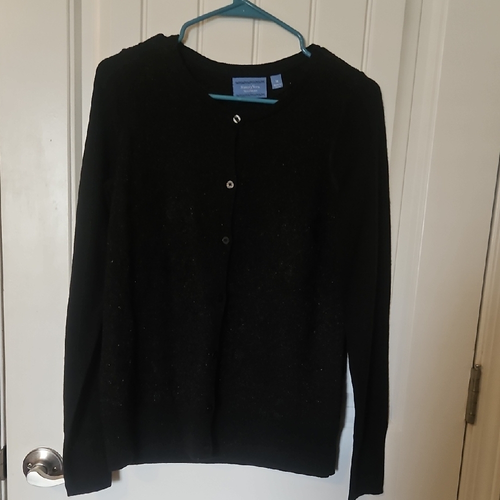 Vera Wang Black Cardigan Sweater